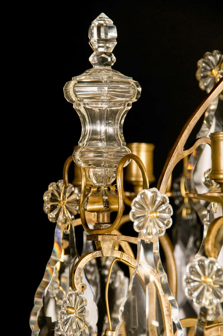 Bronze 19th Century Louis XV Style, Nine-Light Chandelier 1