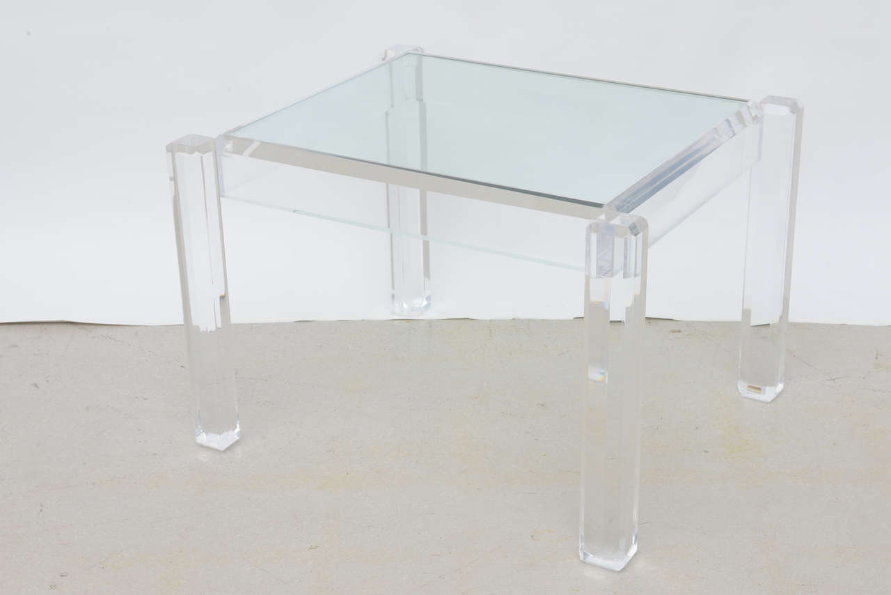 Mid-Century Modern Chunky Lucite Side Table