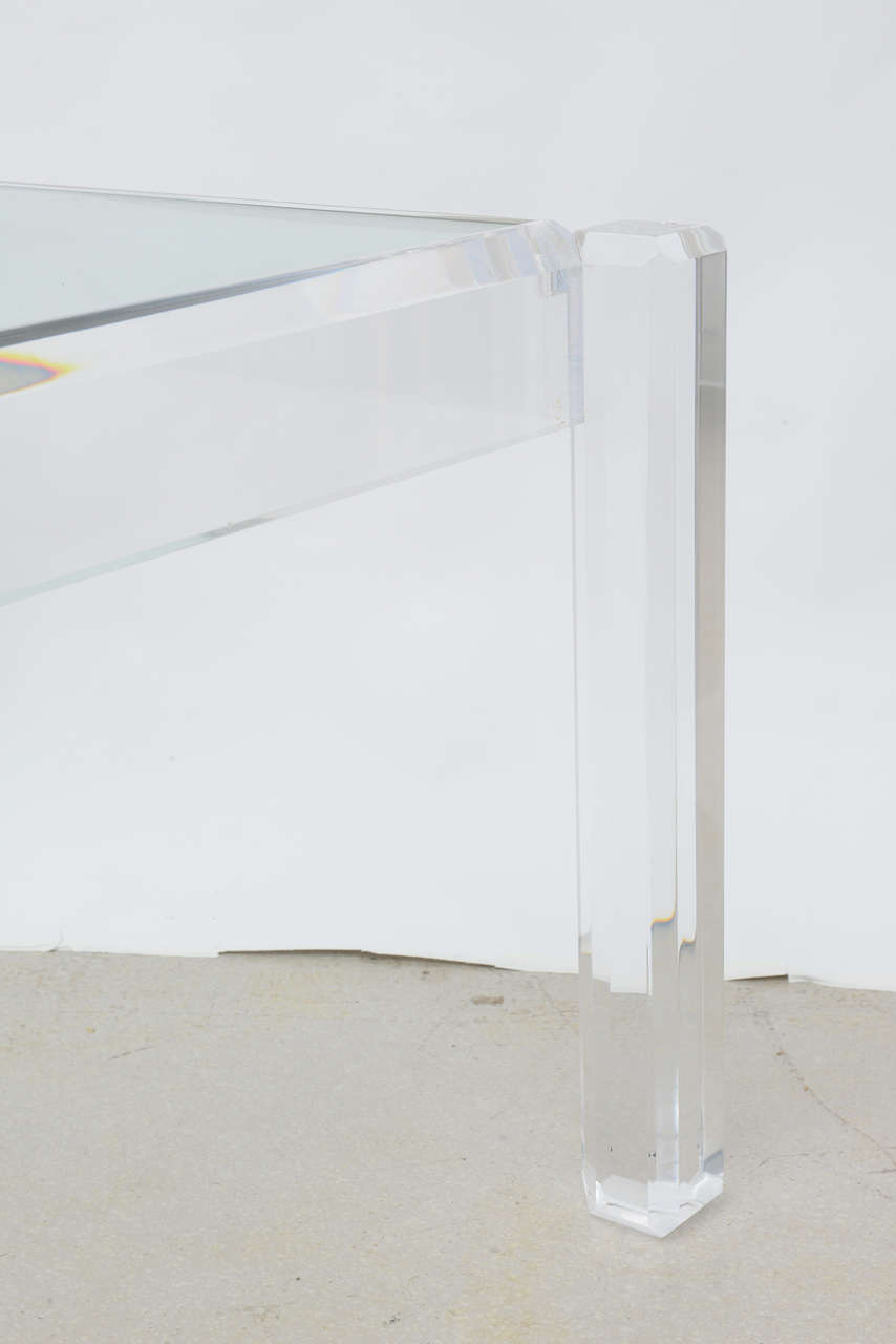 American Chunky Lucite Side Table