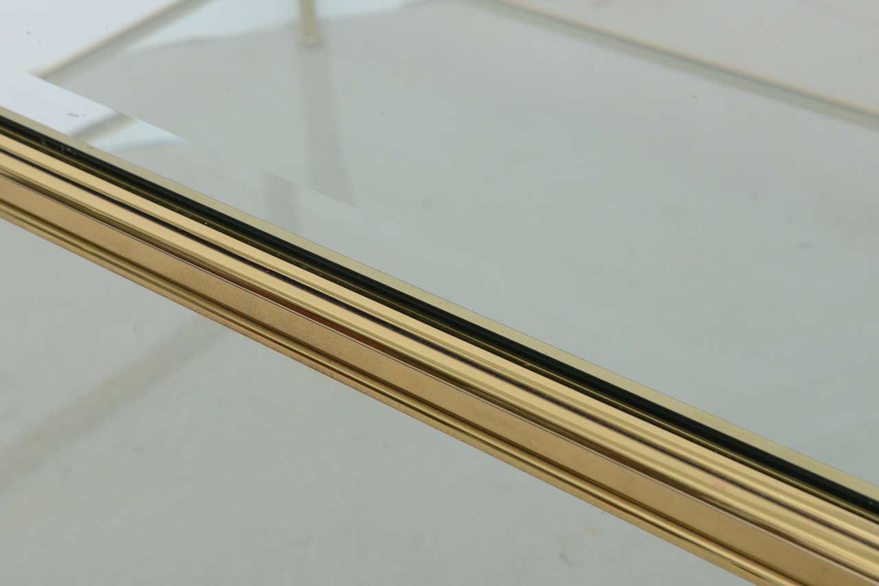 Vintage Brass and Glass Regency Style Coffee Table 5