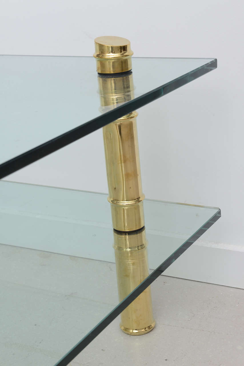 Brass Faux Bamboo Coffee Table In Excellent Condition For Sale In West Palm Beach, FL