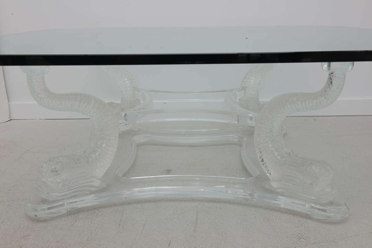 Glass Vintage Lucite Dolphin Table