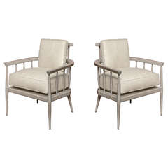 Pair of Grey-Washed Chairs