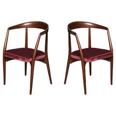 Pair of Barrel Back Armchairs