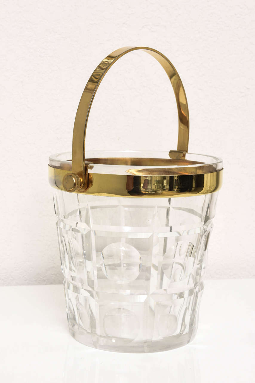 Cut Crystal and Brass Ice Bucket 1