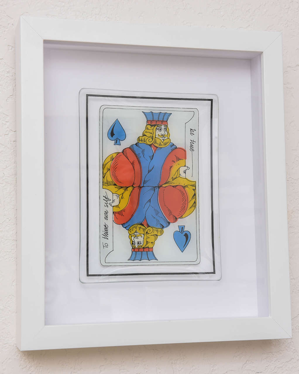 Mid-Century Modern Set of Four Framed Glass Plates with Playing Card Motifs:  Dorothy Thorpe