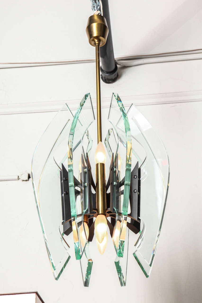 Max Ingrand Chandelier Made in Italy by Fontana Arte For Sale 2