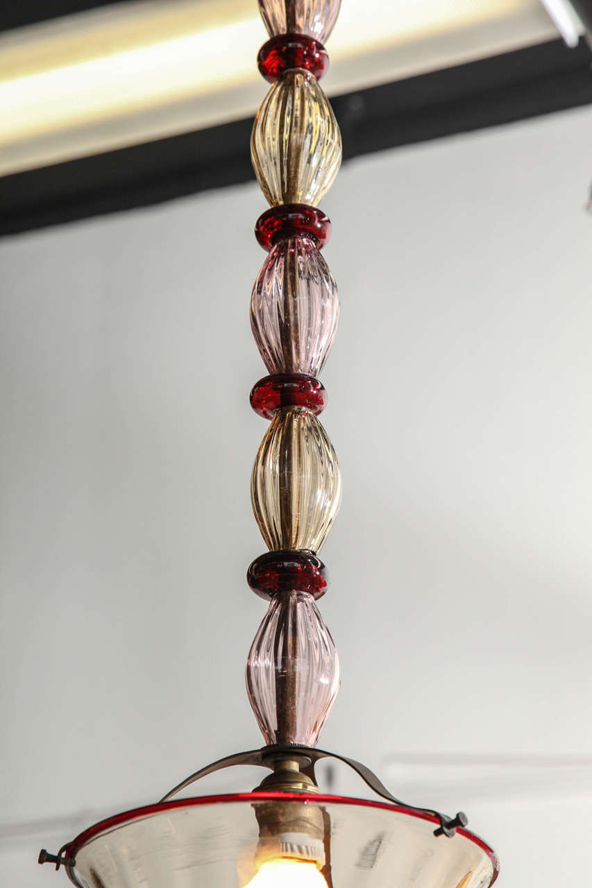 Italian Venini Cappelli Pendant Light Made in Italy in 1925 by Vittorio Zecchin For Sale