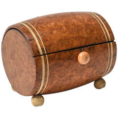 Burl Wood Barrel Cigarette Server