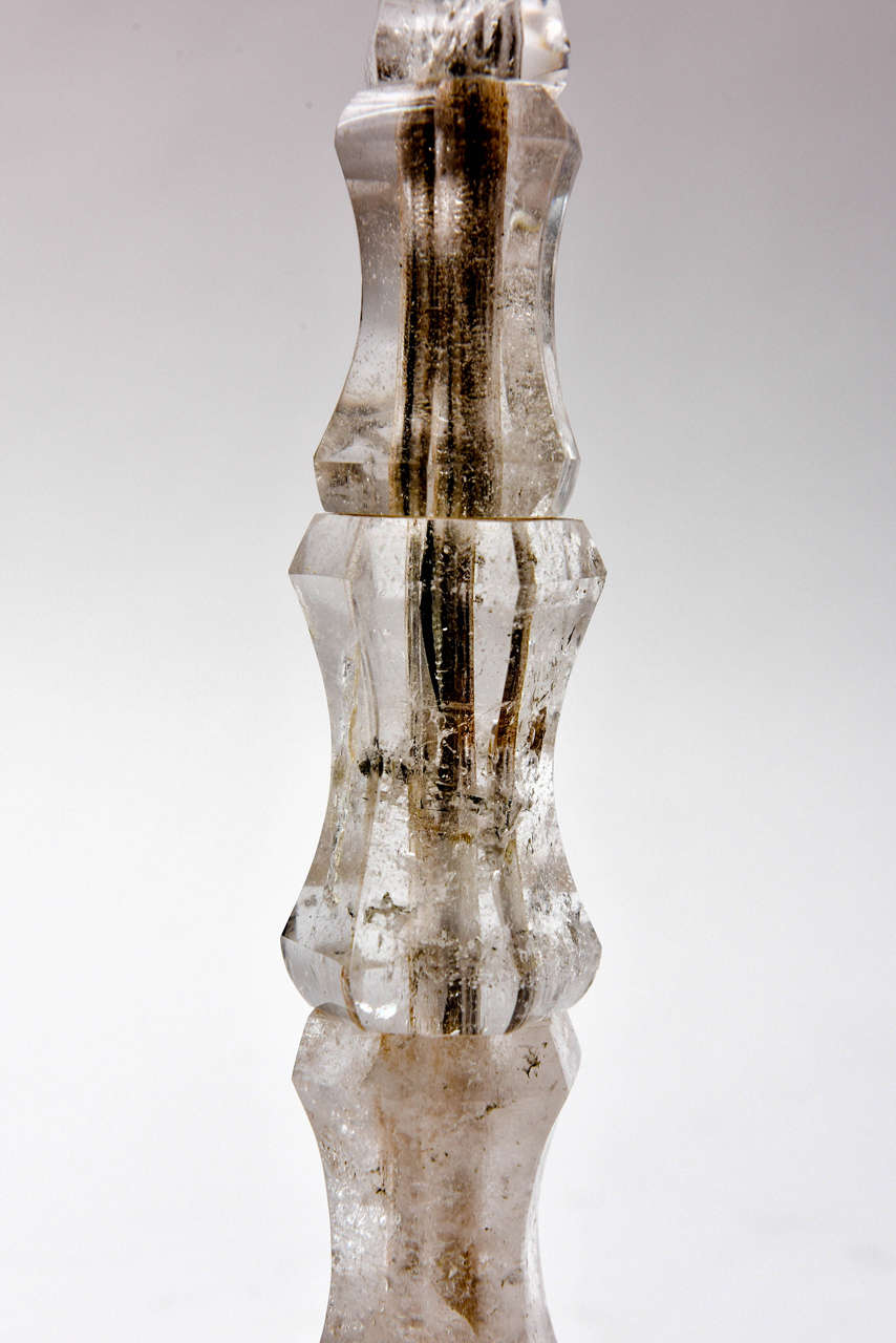 Pair of Rock Crystal Candlesticks For Sale at 1stDibs rock crystal