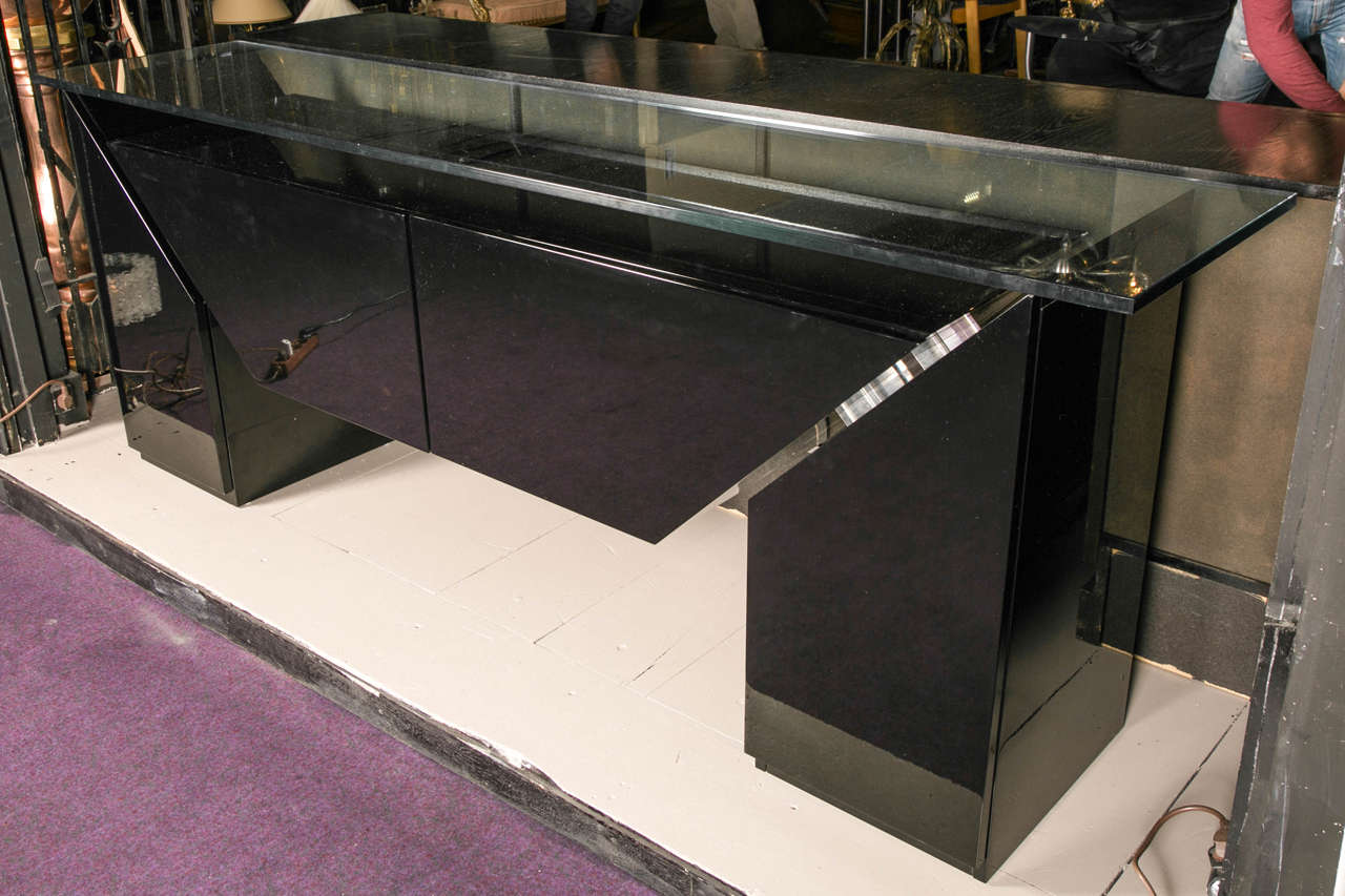 Large Buffet, Black Lacquer For Sale 2