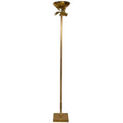 1970 Floor Lamp in Gilt Brass and Plexiglass