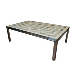 Coffee Table with Inlaid Granite Top