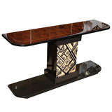 French Art Deco/Art Moderne Macassar Ebony Console Table