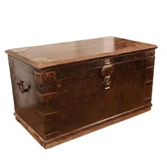 Merchant's Cash Box, Teak w/ Brass & Iron Fittings