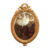 Antique French "Belle Epoche" Oval Mirror