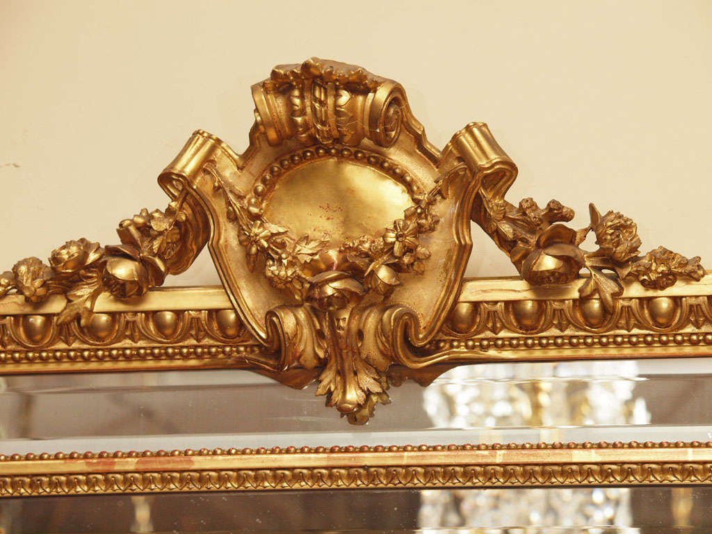 Antique French Louis XVI Gold Mirror In Excellent Condition In New Orleans, LA