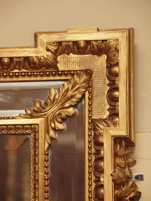 19th Century Antique French Louis XVI Gold Mirror