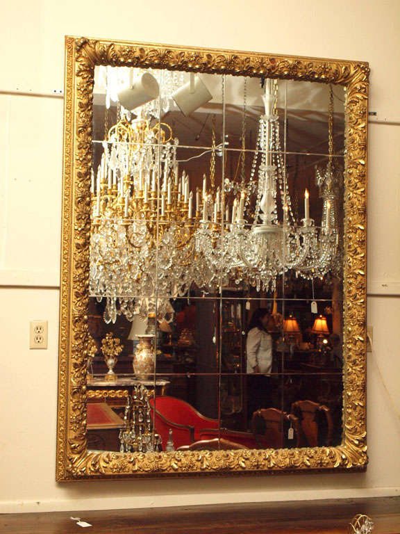 Antique French Gold Leaf Mirror.