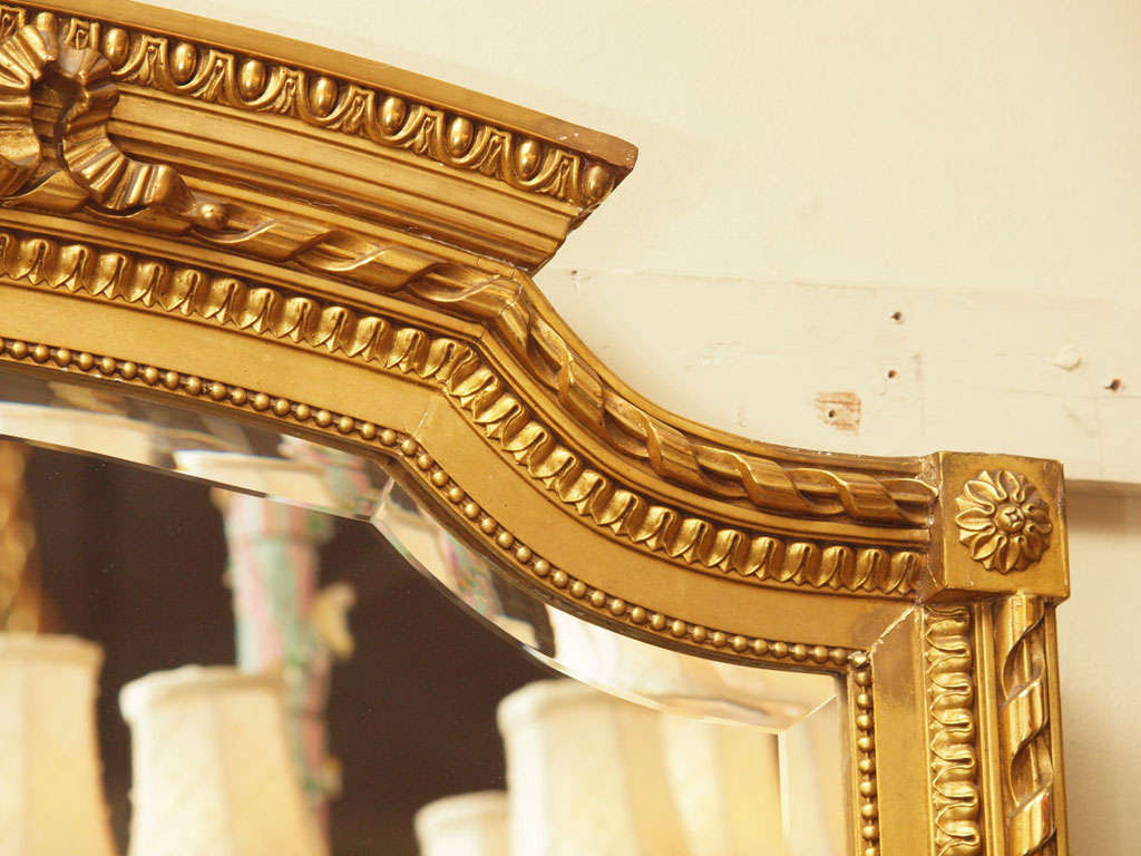 Gold Leaf Antique French Louis Philippe Gold Mirror For Sale