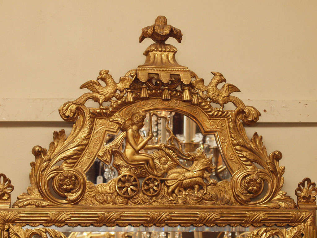 Antique French Louis XVI Gold Leaf Mirror In Excellent Condition In New Orleans, LA