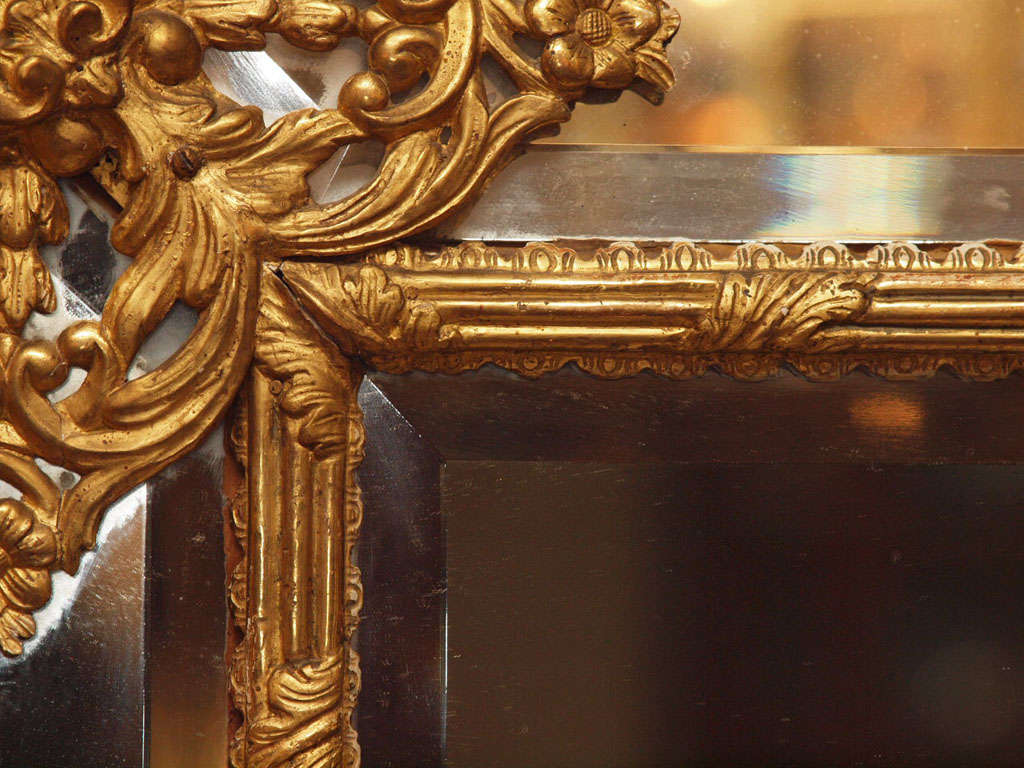 Antique French Louis XVI Gold Leaf Mirror 6