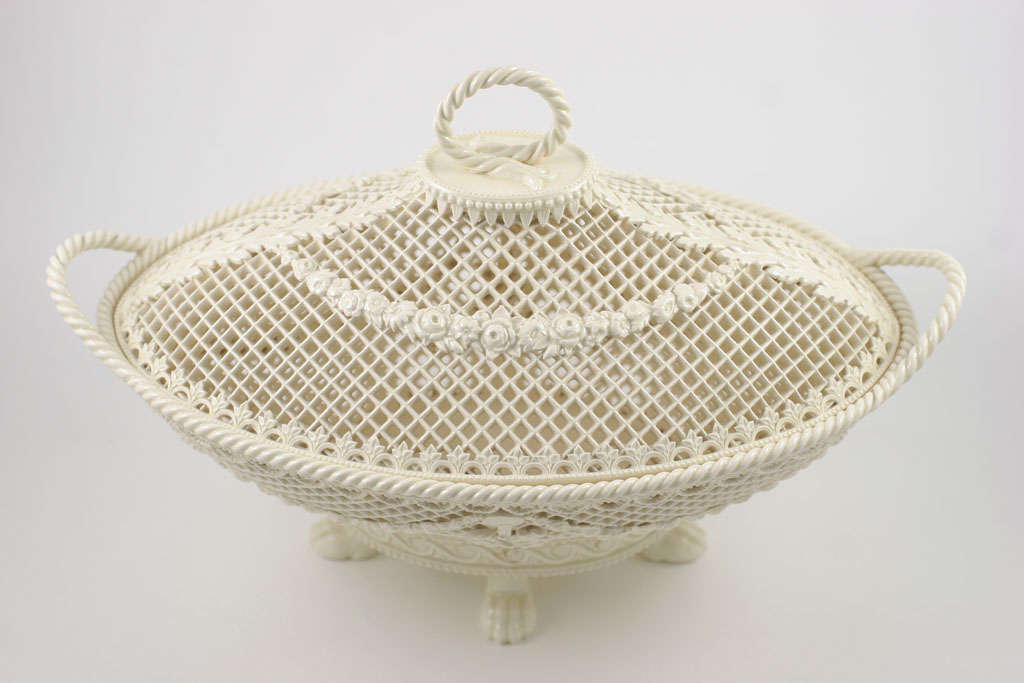 English Wedgwood Imperial Queensware Covered Basket