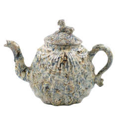 English Solid Agate Pottery Pectin Shell Teapot