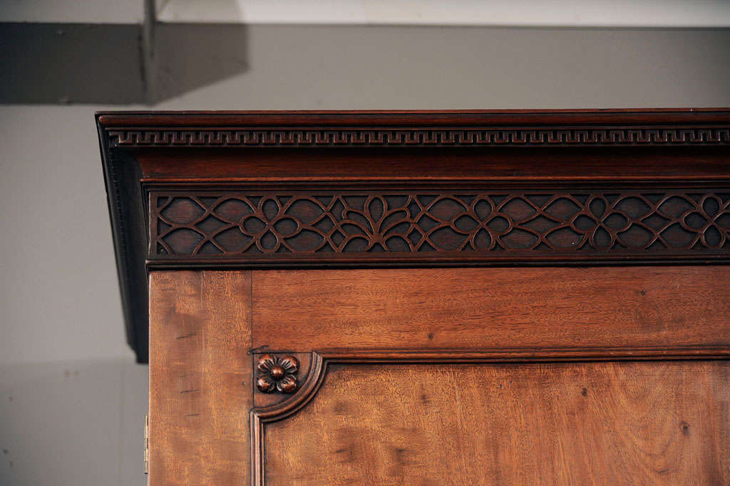 Brass Georgian Mahogany Linen Press