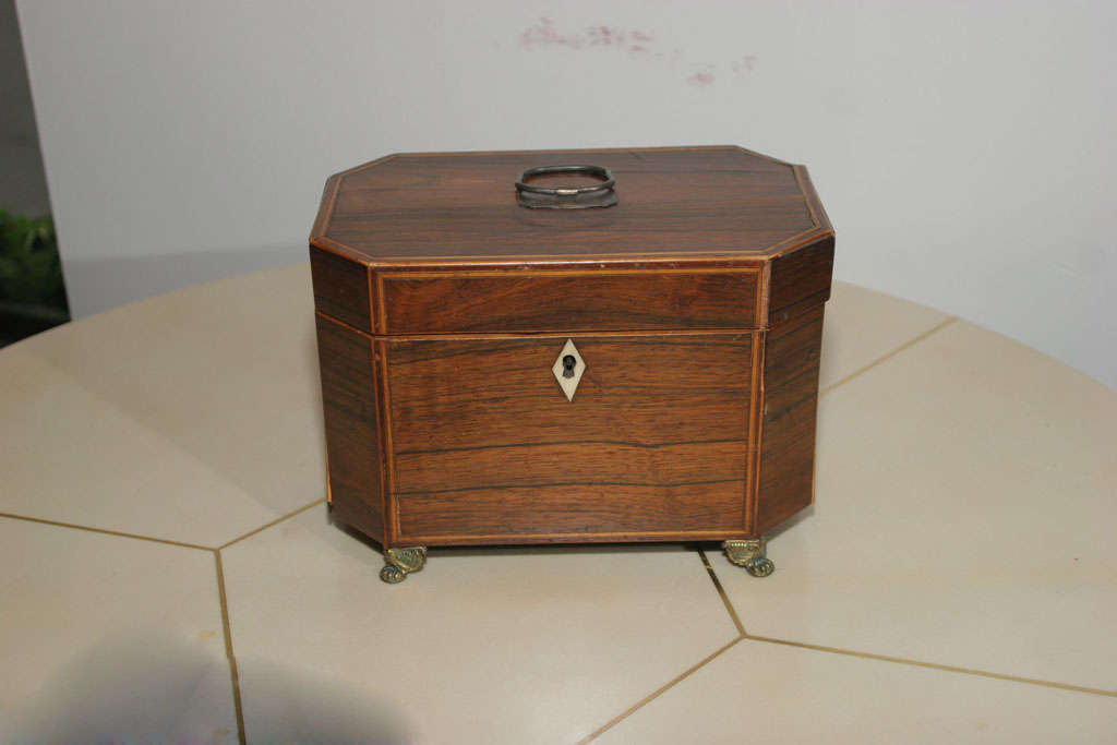 Regency Line Inlay Rosewood Tea Caddy