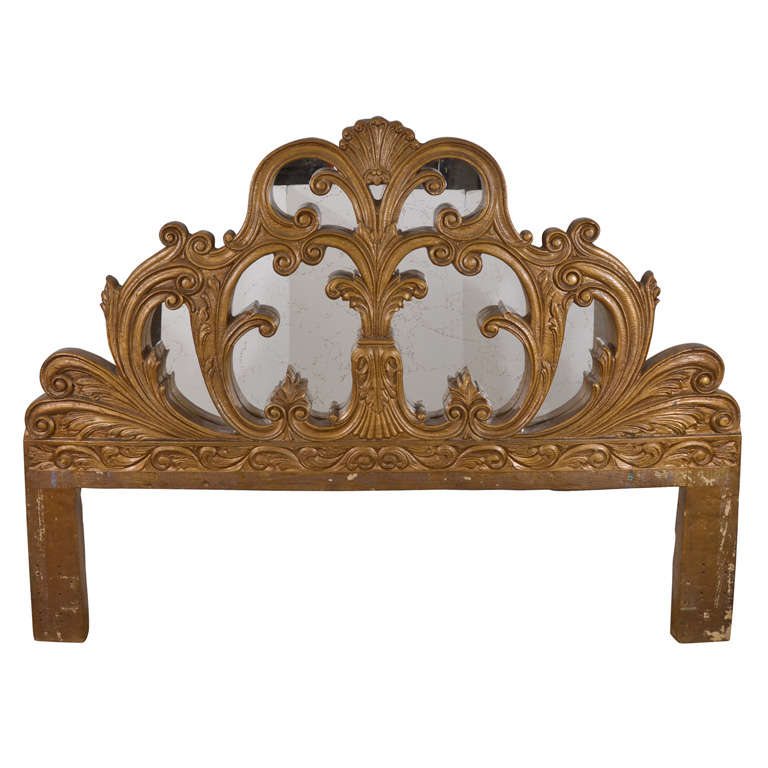 King Size Stylized Italian Baroque Revival Headboard