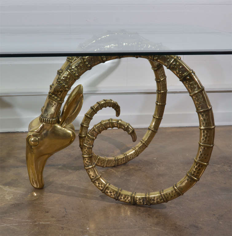 Polished Br Rams Head Dining Table At 1stdibs American Polished Br Rams Head Dining Table For