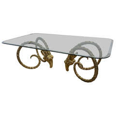 Polished Brass Rams Head Dining Table