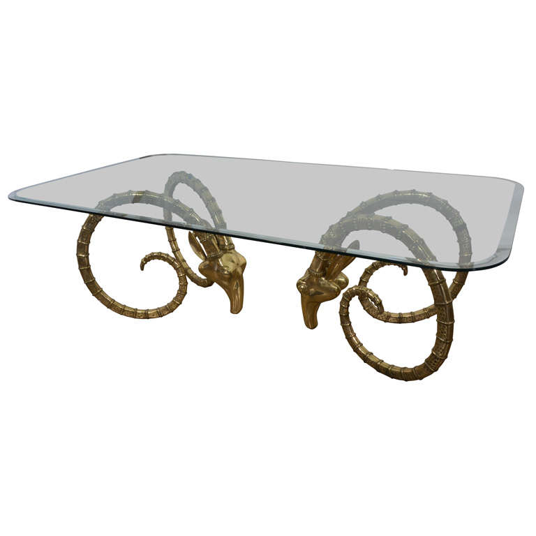 Polished Brass Rams Head Dining Table