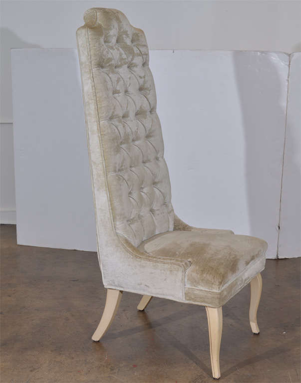 American Set of Five Tall Back Tufted Dining Chairs