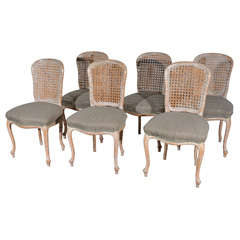 Set of 6 French Faux Bamboo Dining Chairs