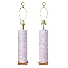 Pair of Stylized Cylinder Lamps