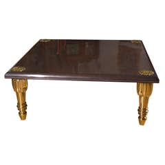 Monteverdi Young Mahogany and Brass Coffee Table