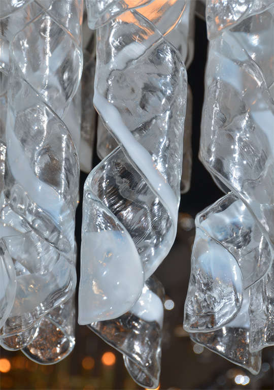 Huge Italian Mazzega Murano Swirled Glass Chandelier 2