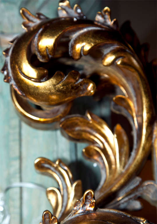 Wood Pair of French Baroque Style Giltwood Floor Mirrors