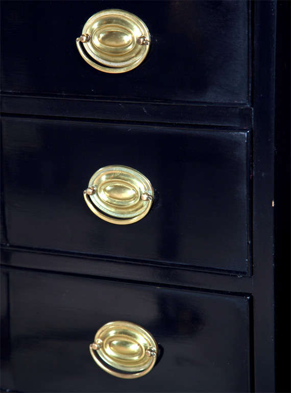 Pair of Marble Top Bow Front Chests of Drawers In Good Condition In Manhasset, NY