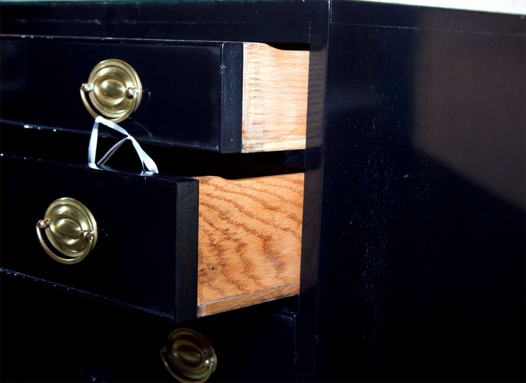 Pair of Marble Top Bow Front Chests of Drawers 1