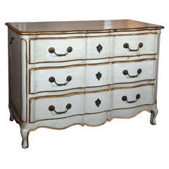 French Louis XV Style Painted Chest of Drawers Stamped Jansen