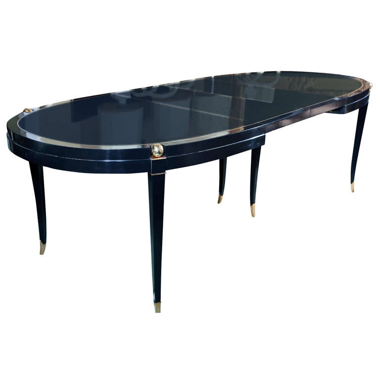 French Ebonized Dining Table by Jansen