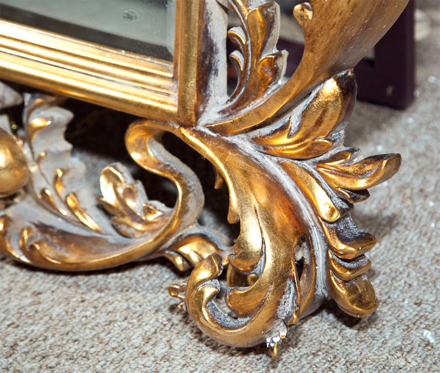 Pair of French Baroque Style Giltwood Floor Mirrors at 1stDibs