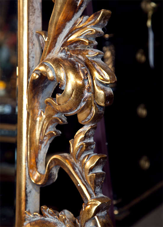 Pair of French Baroque Style Giltwood Floor Mirrors at 1stDibs