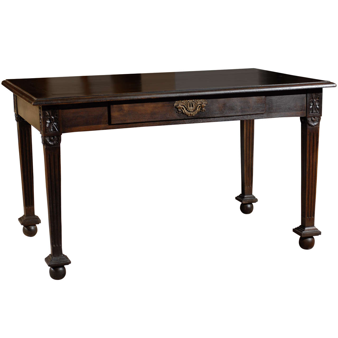 19th Century Black Painted Empire Style Desk, circa 1890 For Sale