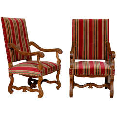 Antique Large Pair of 19th Century Louis XIV Style  Armchairs