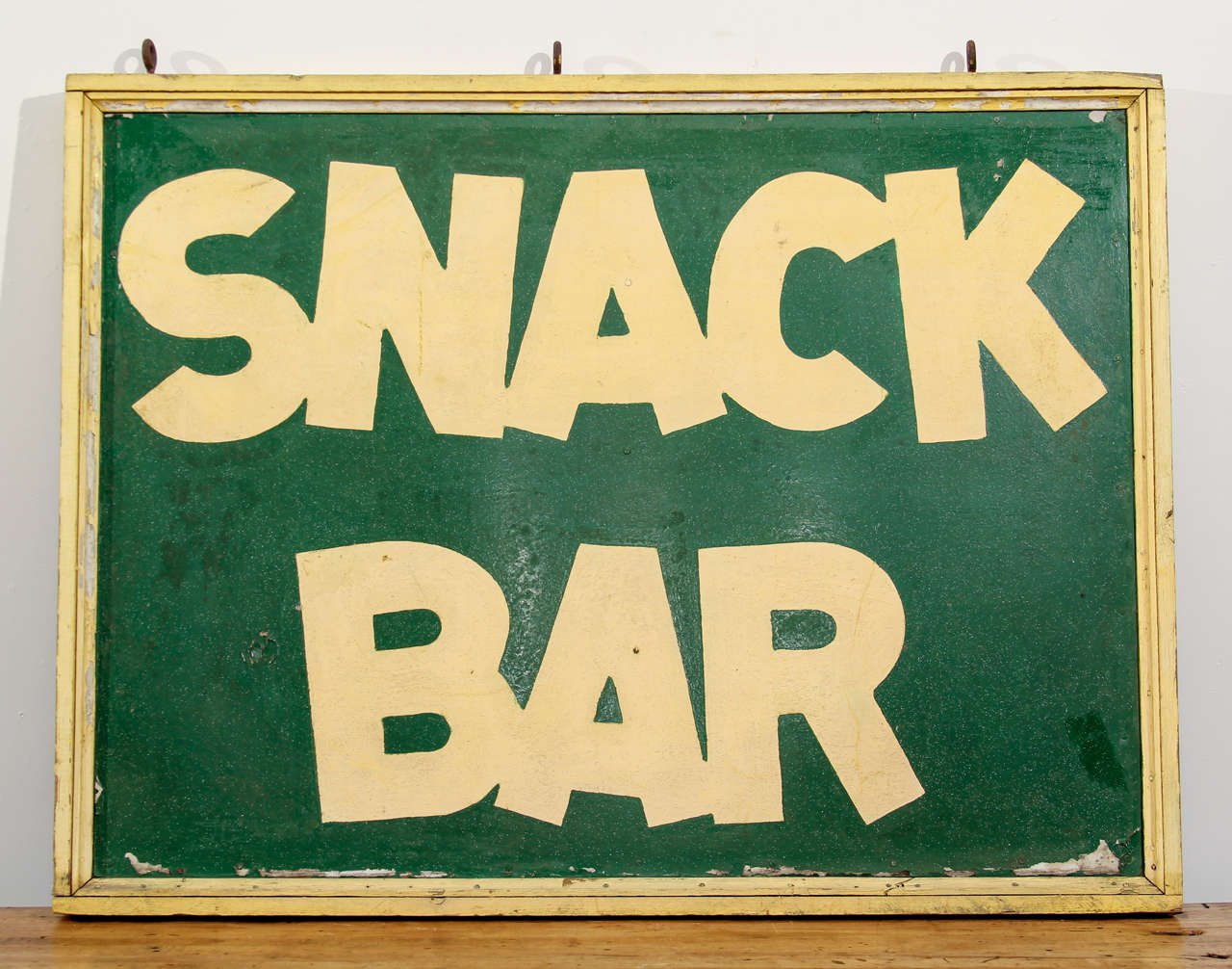 Double-sided old sign from a rural Texas golf course snack bar.