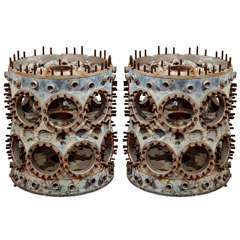 Pair of Curtiss-Wright  'Cyclone' Radial Engine Blocks